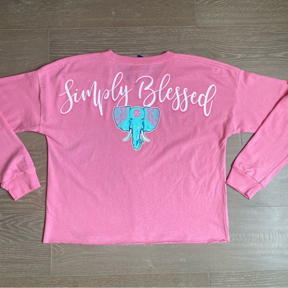 Women’s Simply Southern Simply Blessed Cropped Shirt, Adult XL